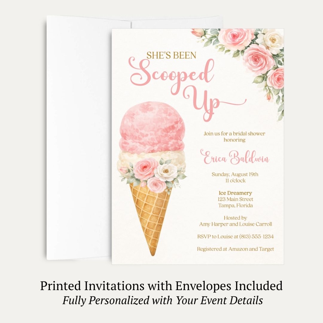 She's Been Scooped Up Bridal Shower Invitation