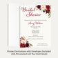 Burgundy Blooms Bridal Shower Invitation