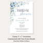 Blooming Corners Something Blue Bridal Shower Invite