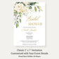 White Rose Bridal Shower Invitation