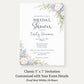 Sage & Blue Blooms Floral Bridal Shower Invitation