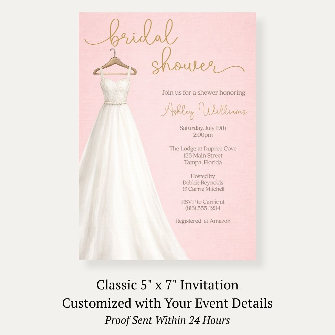 Bridal Gown Bridal Shower Invitation