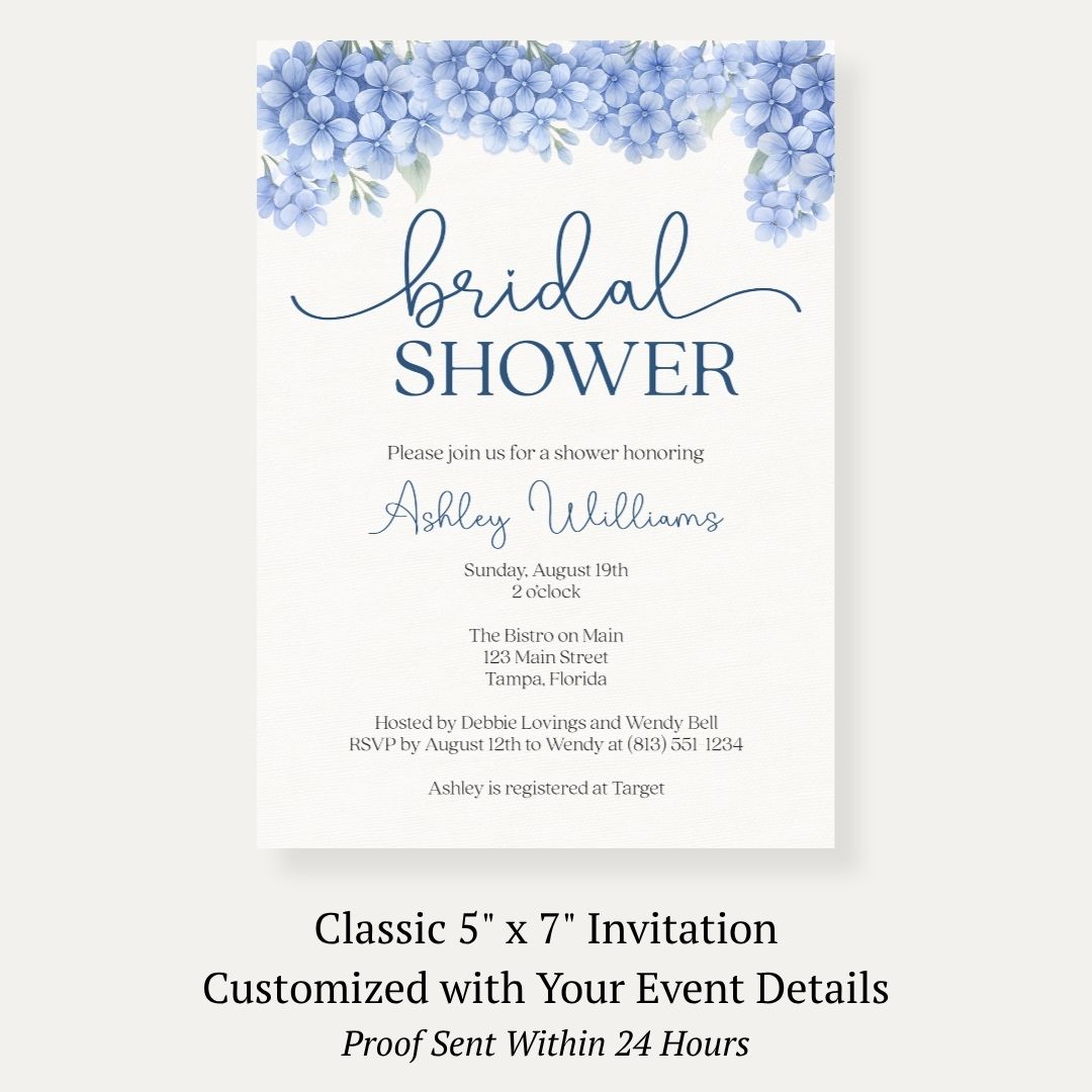 Hydrangea Bridal Shower Invitation