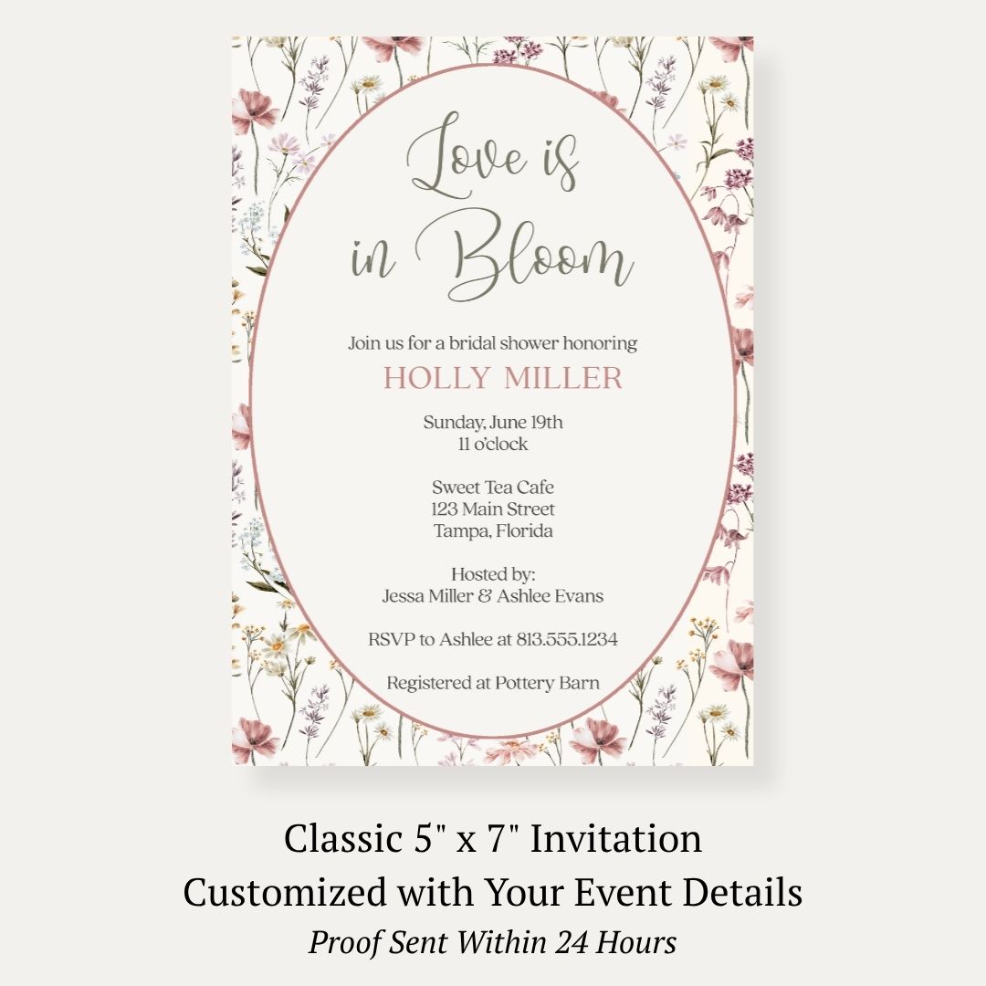 Vintage Love is in Bloom Bridal Shower Invitation