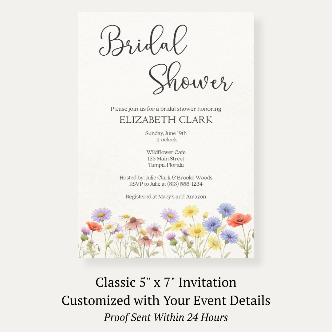 Wildflower Bridal Shower Invitation