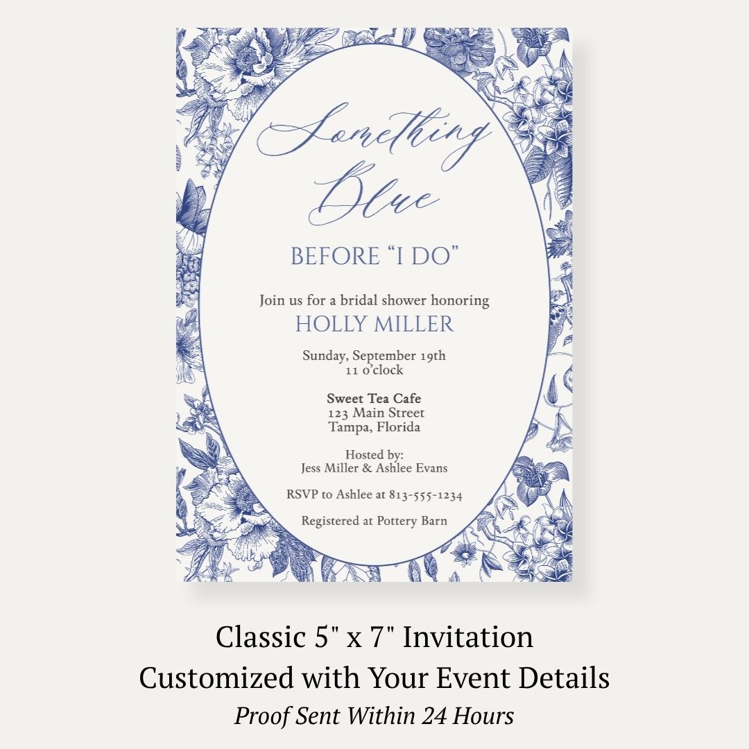 Something Blue Bridal Shower Invitation