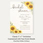 Sunflower Bridal Shower Invitation