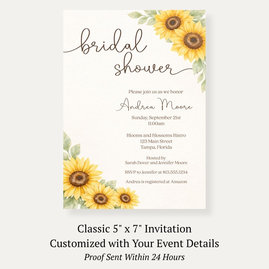 Sunflower Bridal Shower Invitation