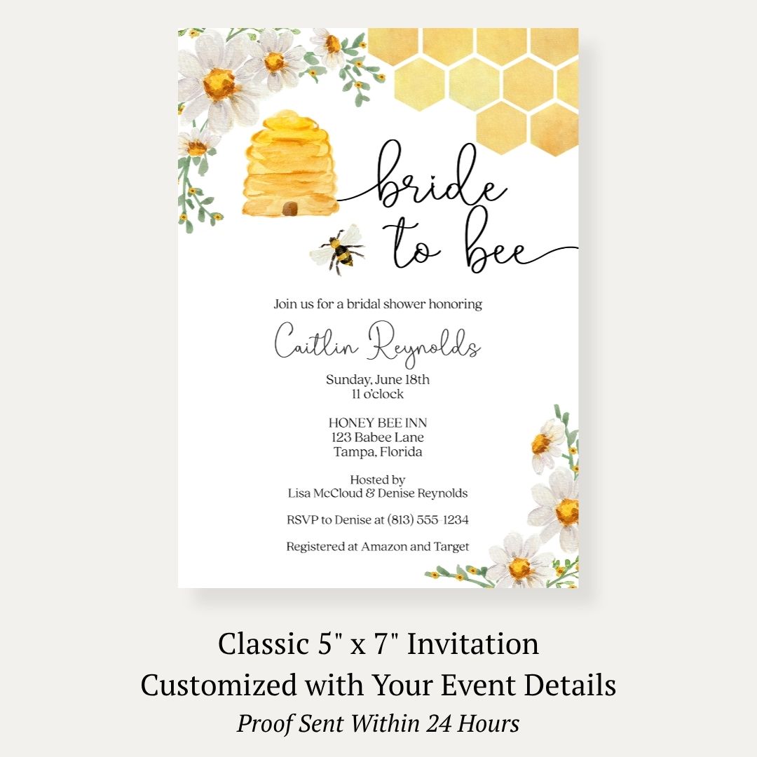 Bride to Bee Bridal Shower Invitation