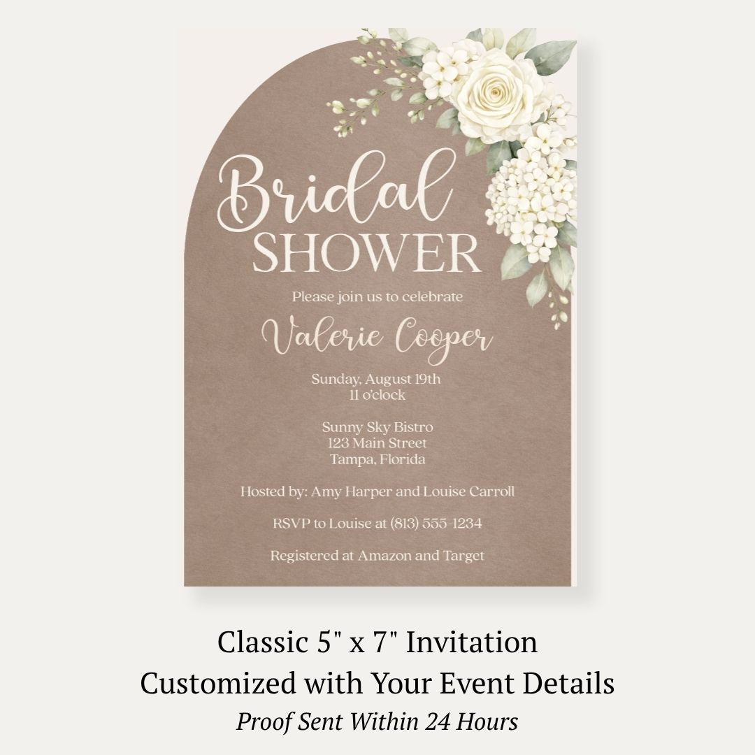 Boho Arch Bridal Shower Invitation