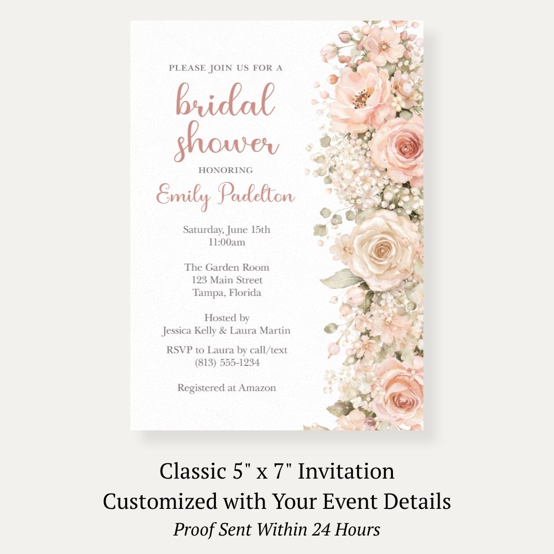Cascading Florals Bridal Shower Invitation