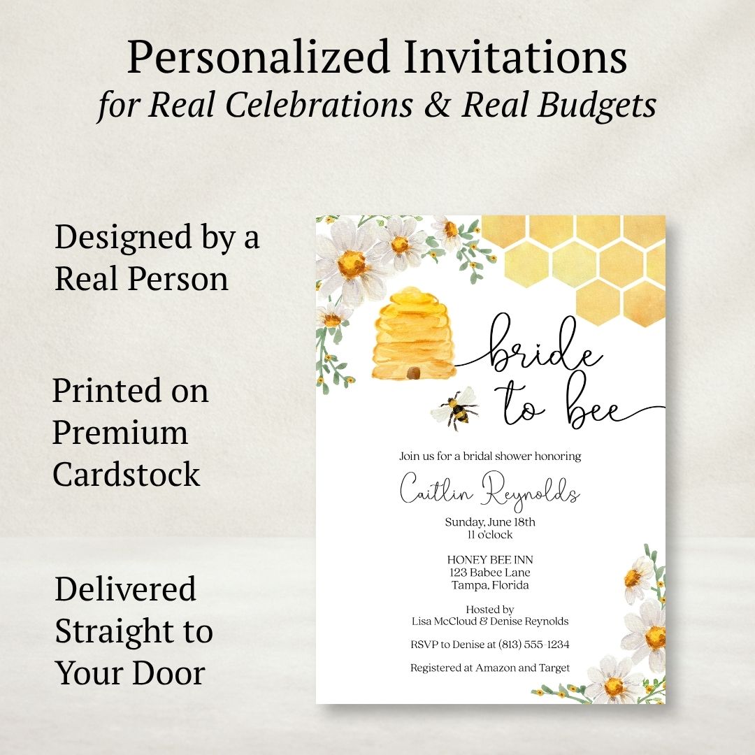 Bride to Bee Bridal Shower Invitation