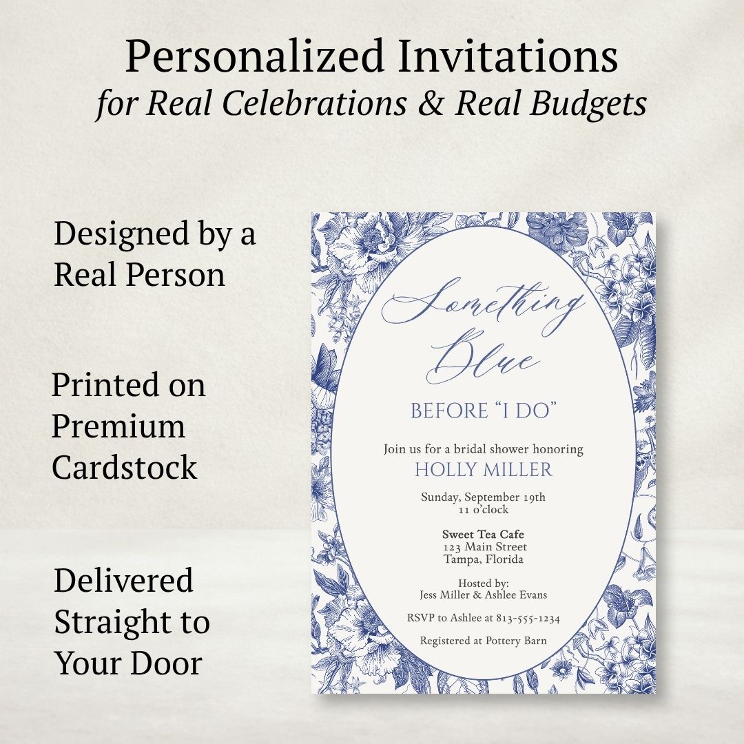 Something Blue Bridal Shower Invitation