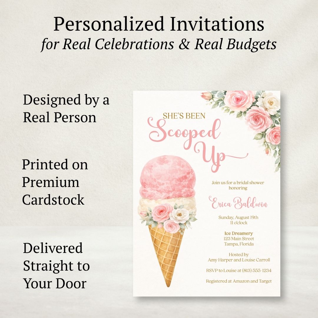 She's Been Scooped Up Bridal Shower Invitation
