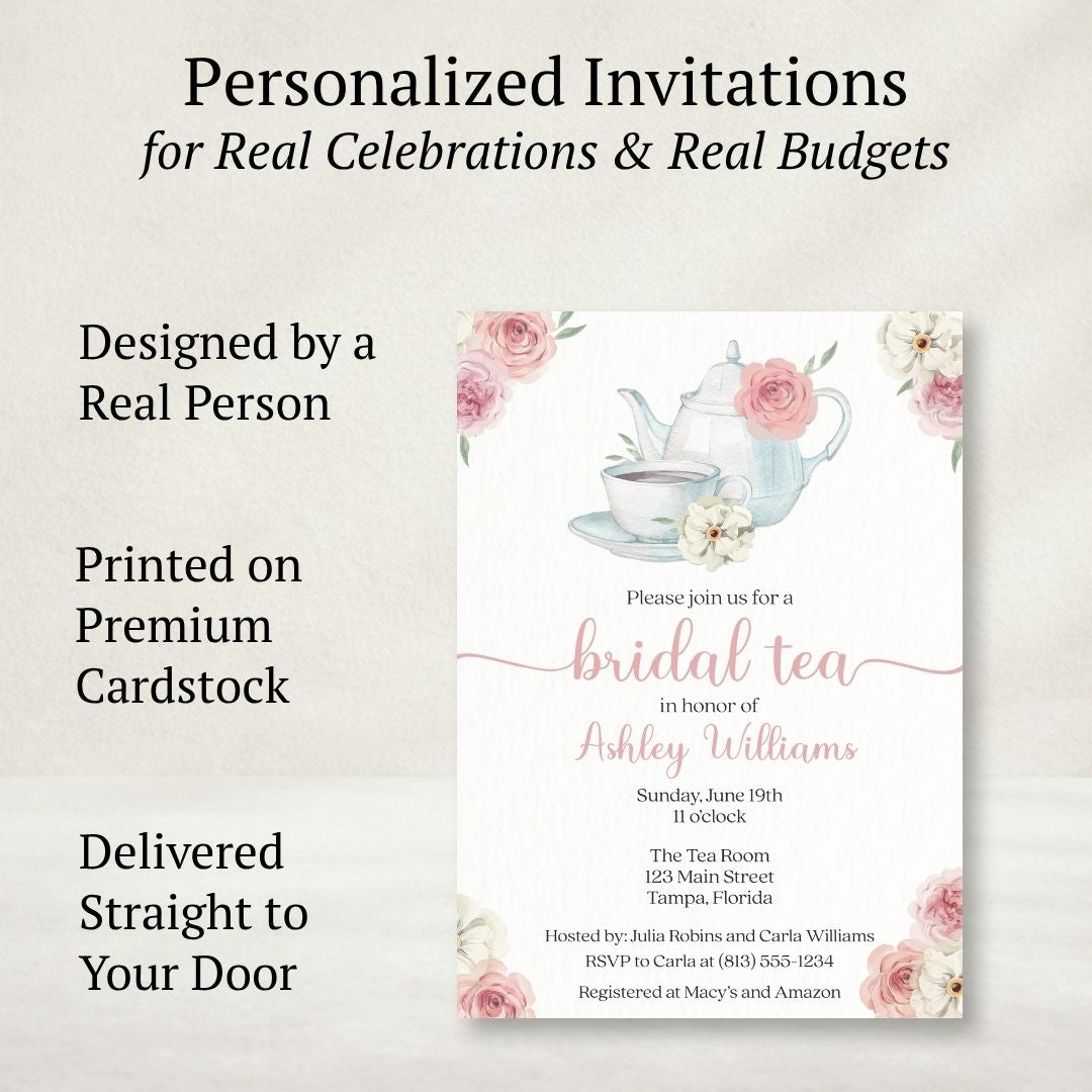Watercolor Bridal Tea Bridal Shower Invitation