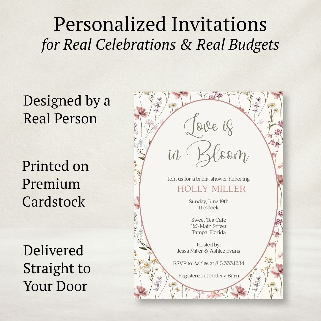 Vintage Love is in Bloom Bridal Shower Invitation
