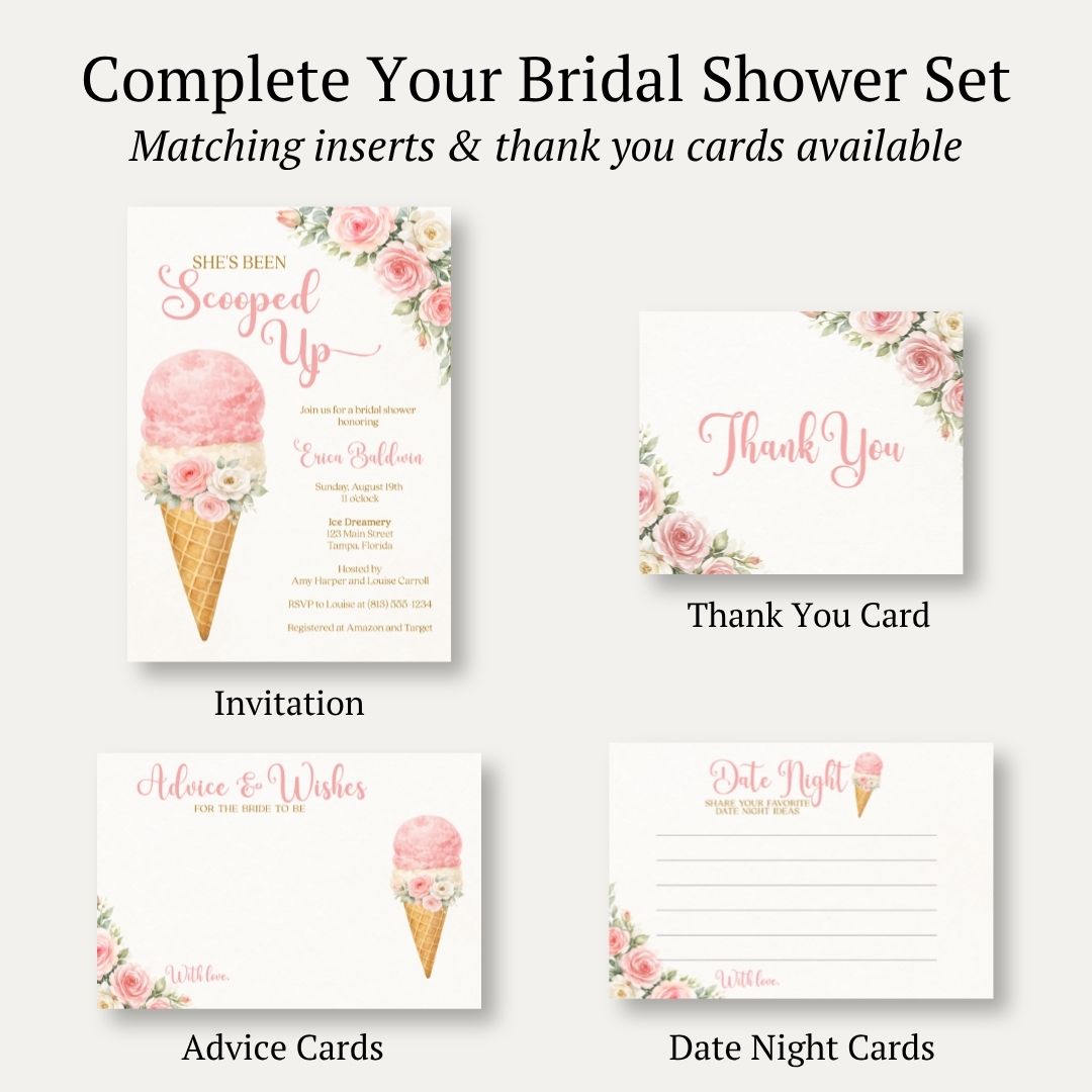 She's Been Scooped Up Bridal Shower Invitation
