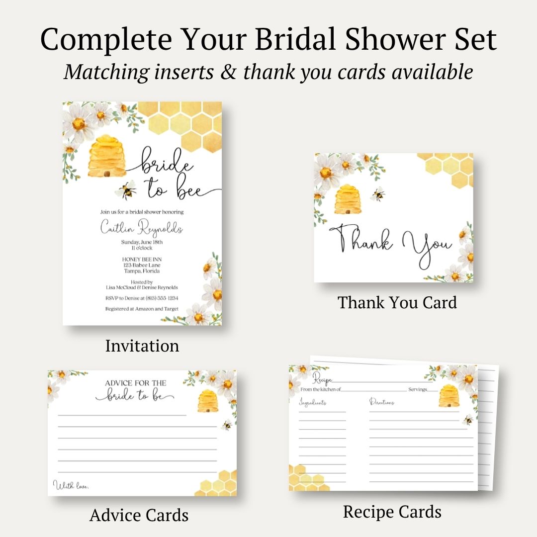 Bride to Bee Bridal Shower Invitation