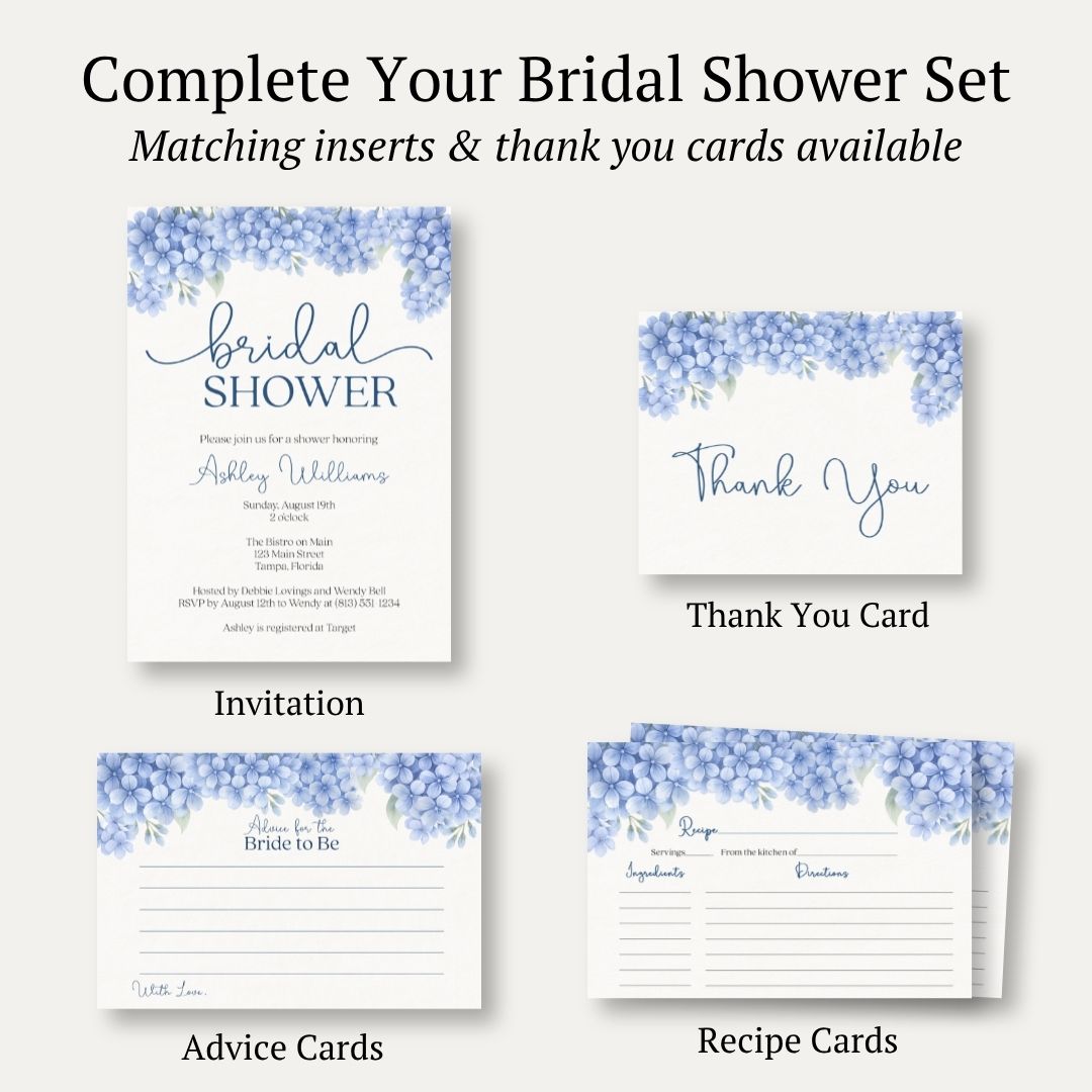 Hydrangea Bridal Shower Invitation