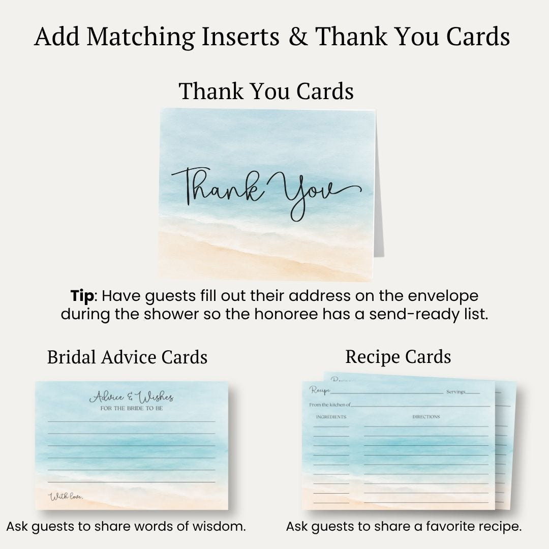 Painted Beach Bridal Shower Invitation