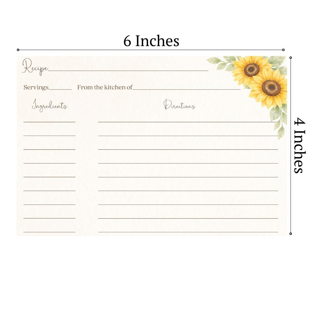 Sunflowers Recipe Card