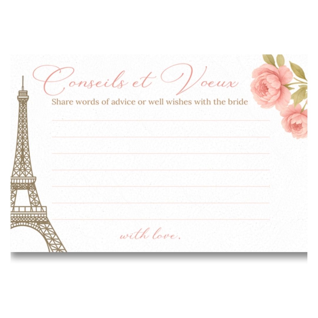 Paris Love Story Advice Card