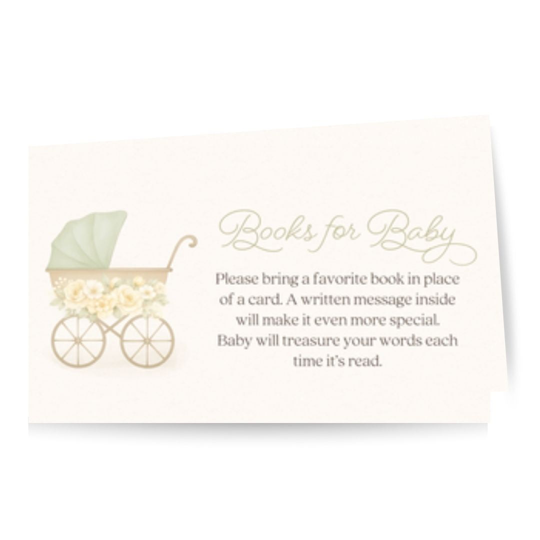 Vintage Sage & Ivory Carriage Bring A Book Insert