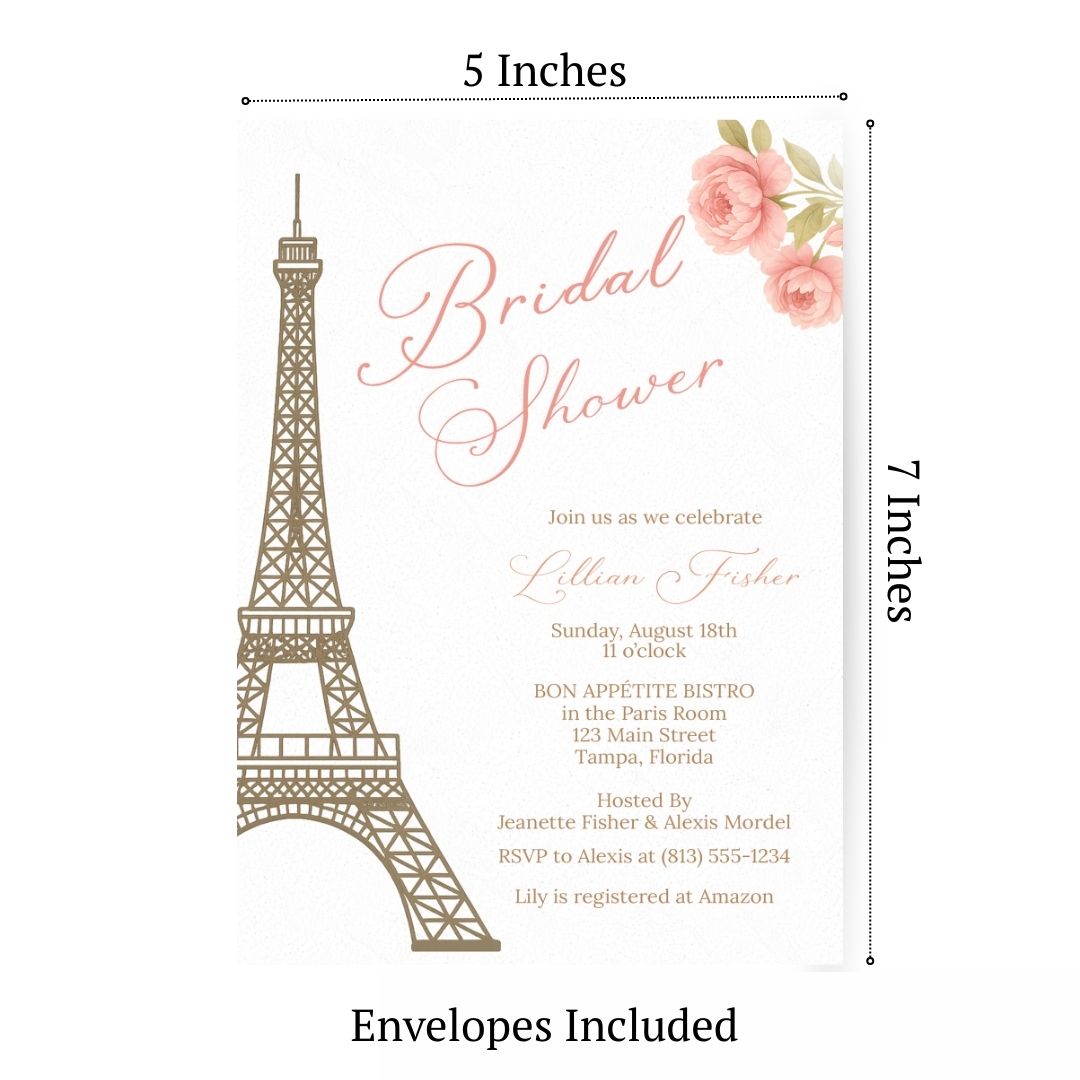 Paris Love Story Bridal Shower Invitation