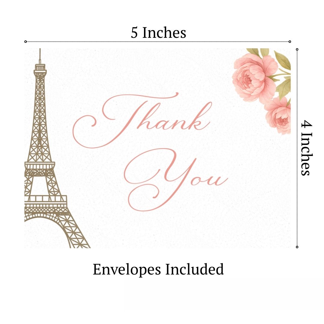 Paris Love Story Thank You Card
