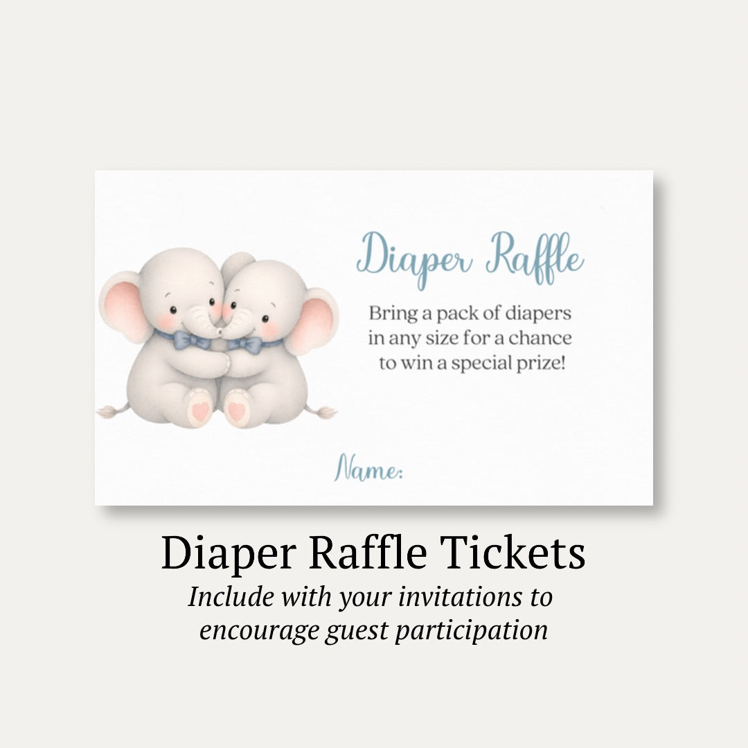 Little Peanut Twin Boy Diaper Raffle Ticket