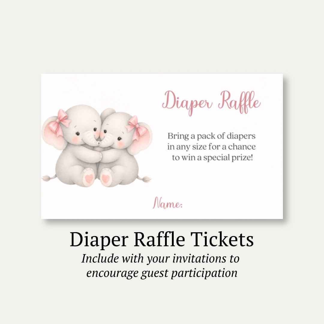 Little Peanut Twin Girl Diaper Raffle Ticket