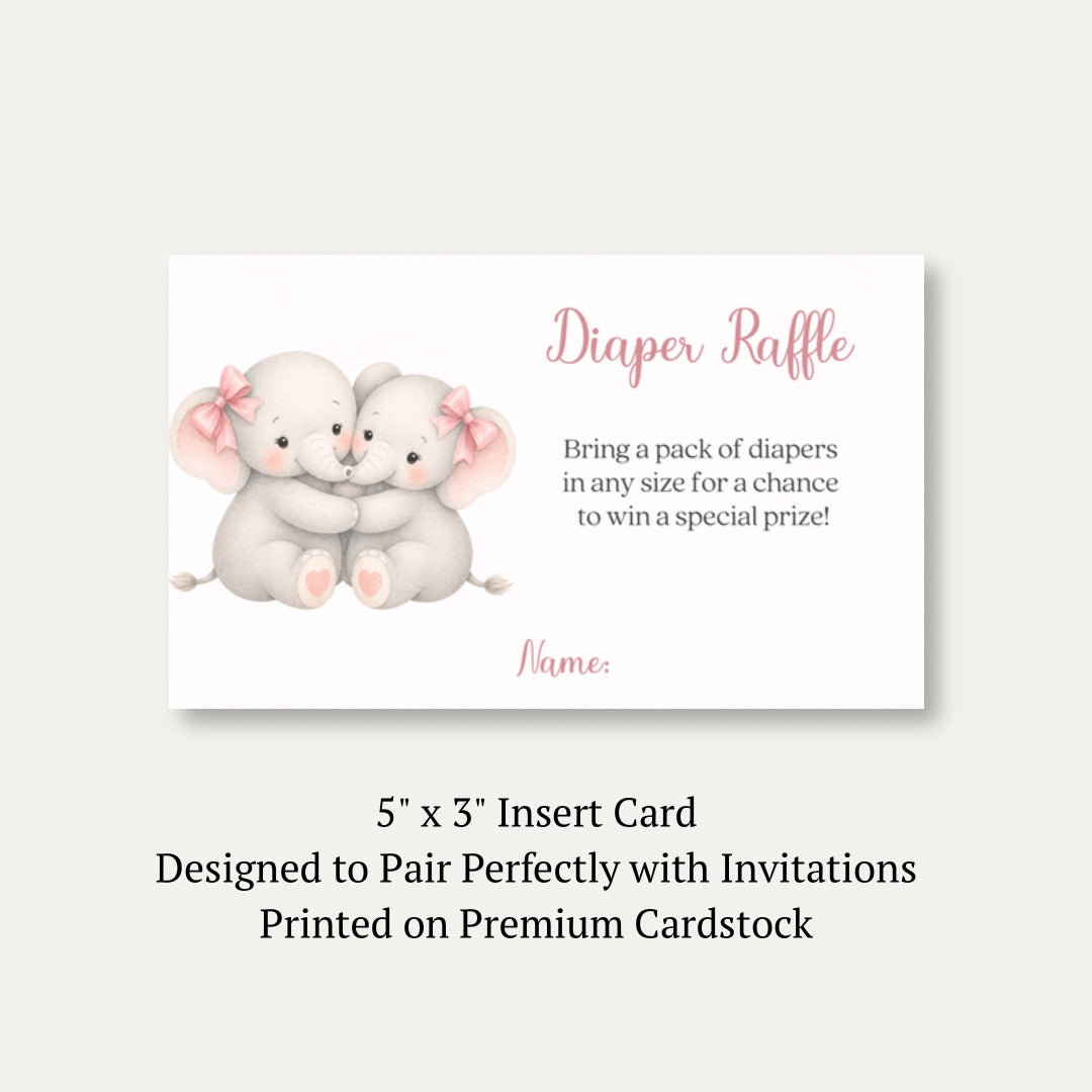 Little Peanut Twin Girl Diaper Raffle Ticket