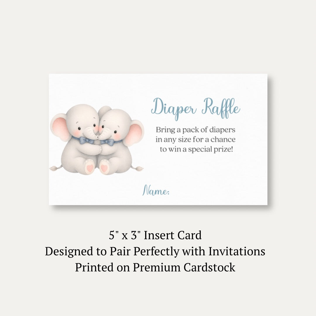 Little Peanut Twin Boy Diaper Raffle Ticket