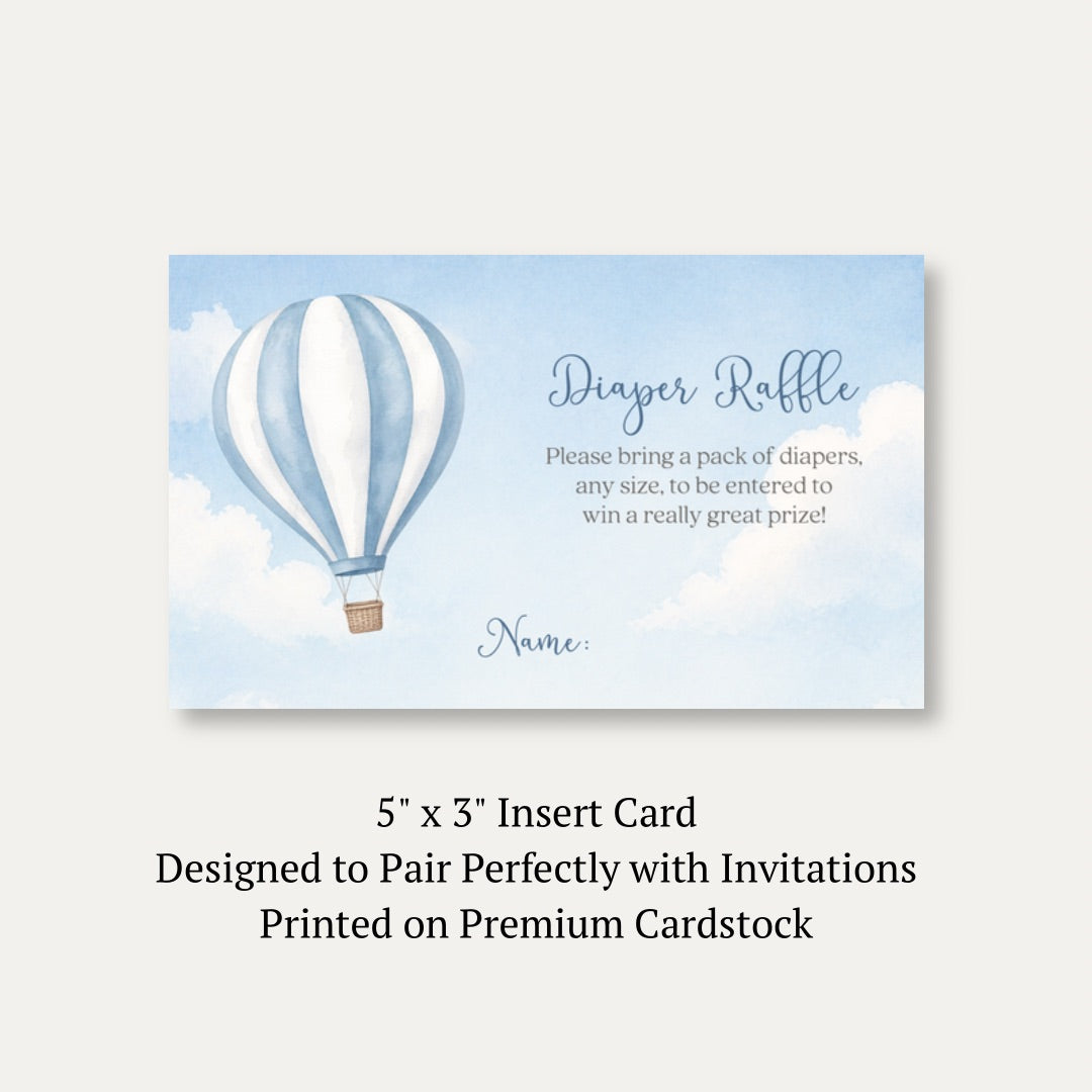 Hot Air Balloon Diaper Raffle Ticket
