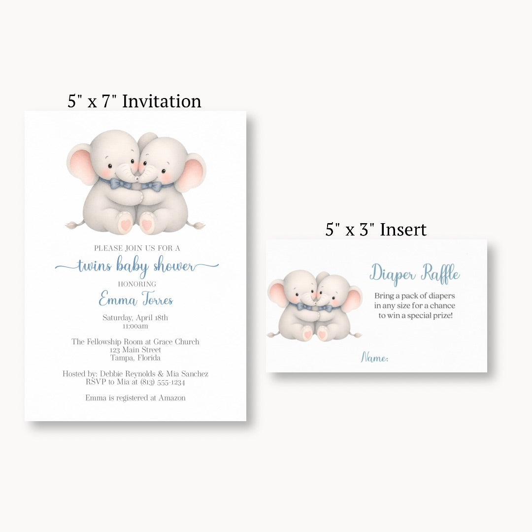 Little Peanut Twin Boy Diaper Raffle Ticket