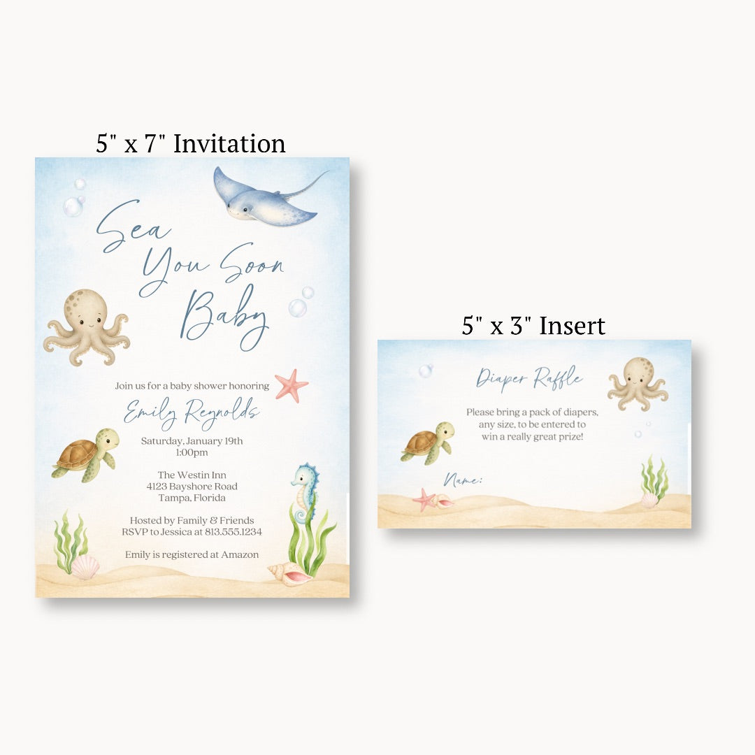 Sea you Soon Diaper Raffle Ticket