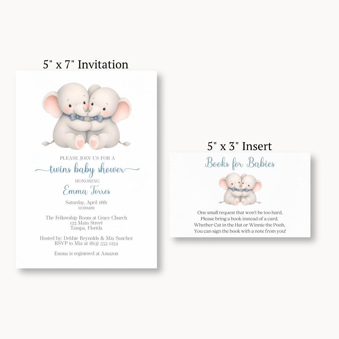 Little Peanut Twin Boy Bring a Book Card