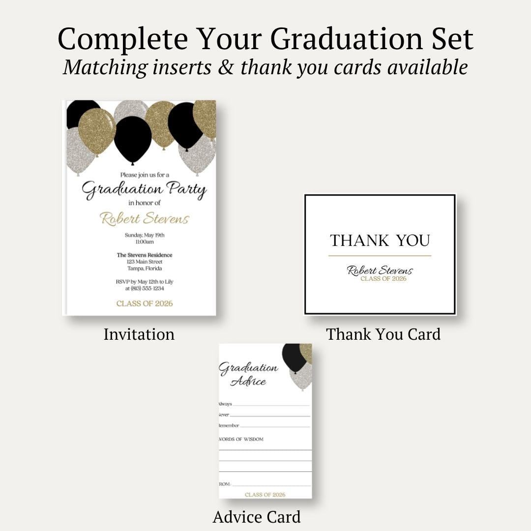Balloon Graduation Invitation
