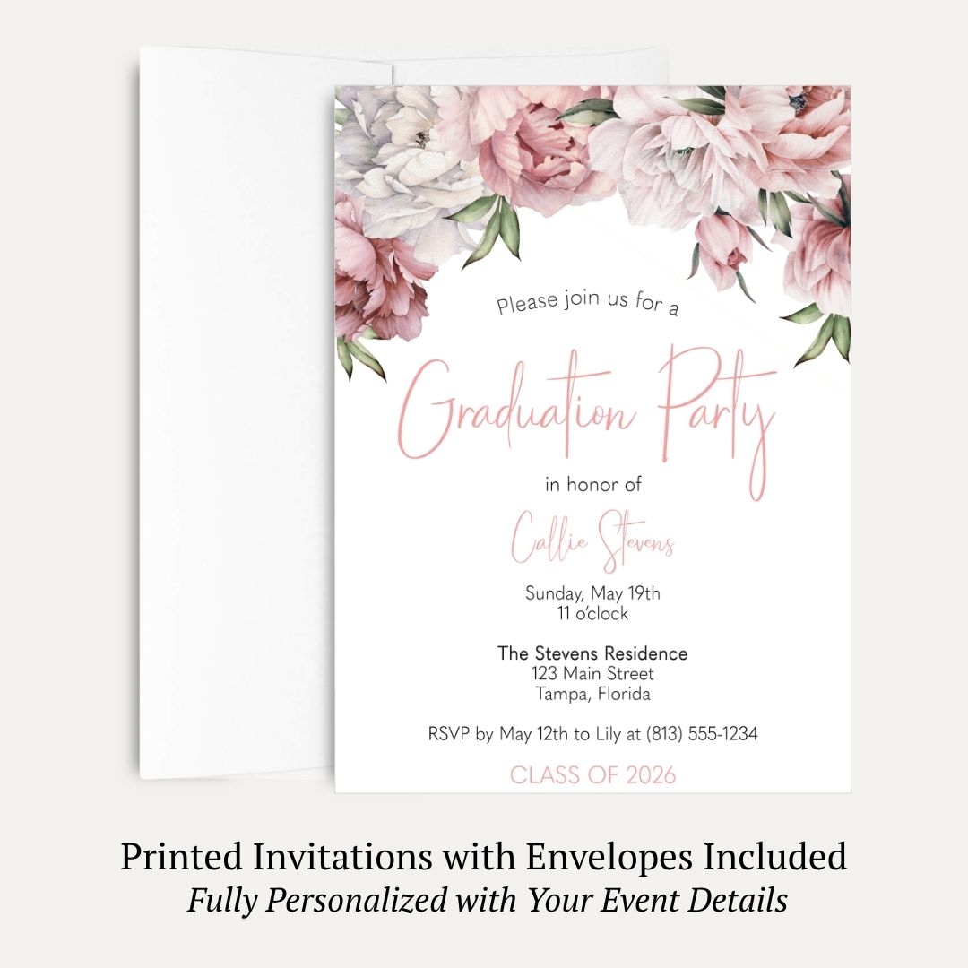 Floral Graduation Invitation