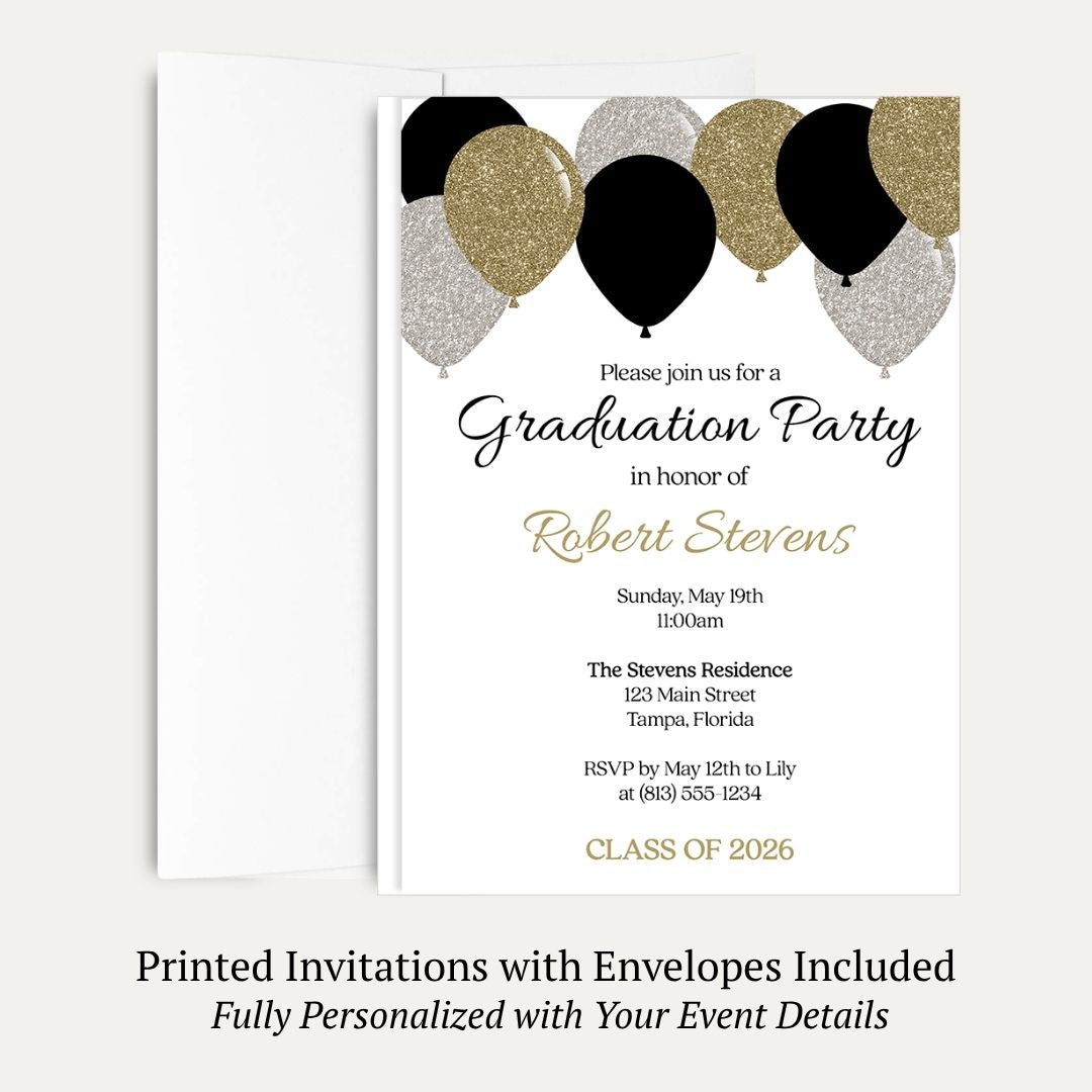 Balloon Graduation Invitation