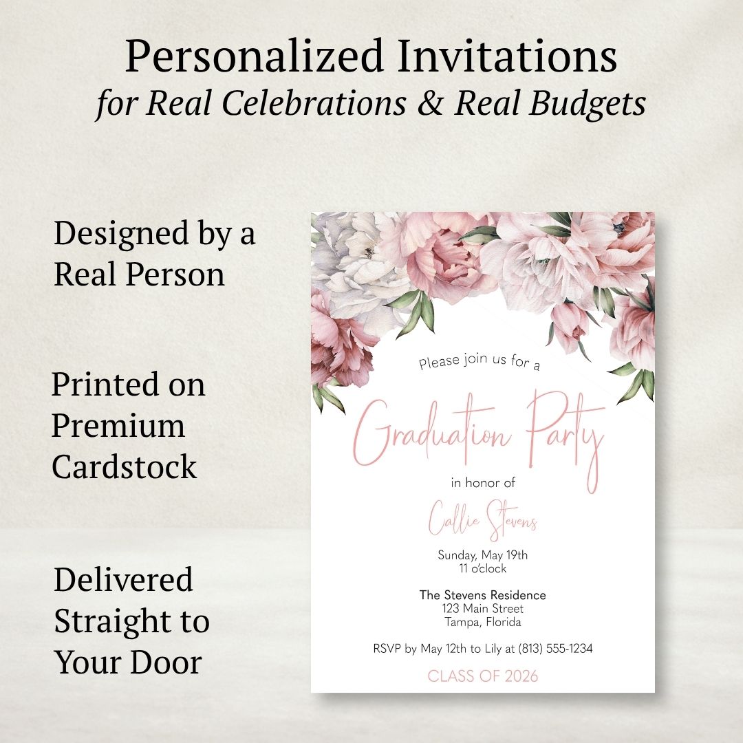 Floral Graduation Invitation