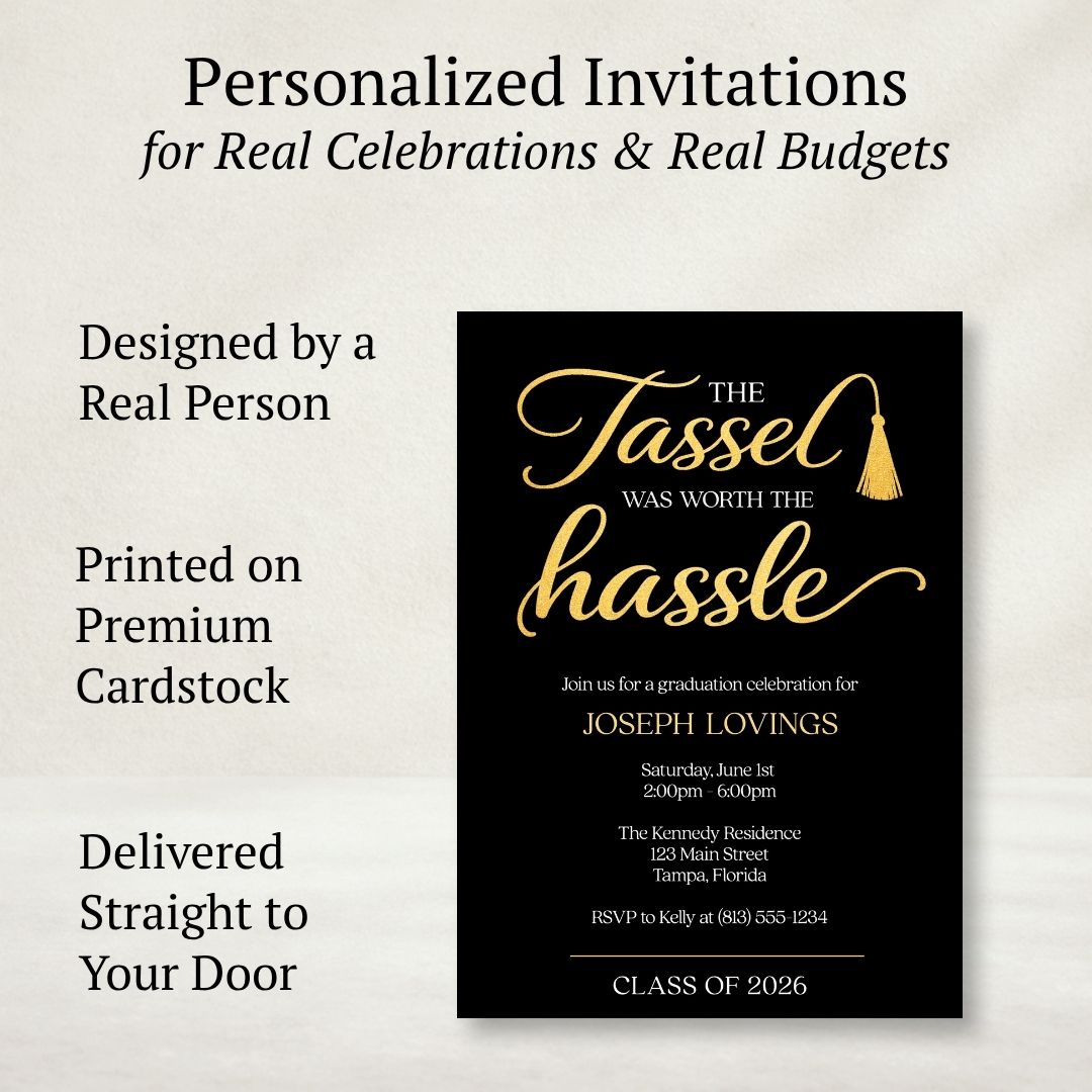 Tassel Worth the Hassle Graduation Invitation