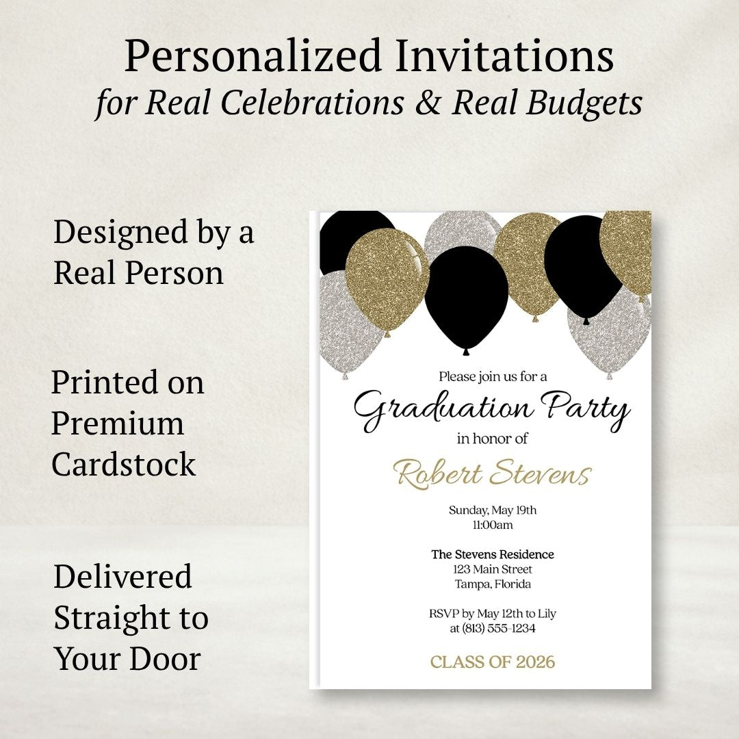 Balloon Graduation Invitation