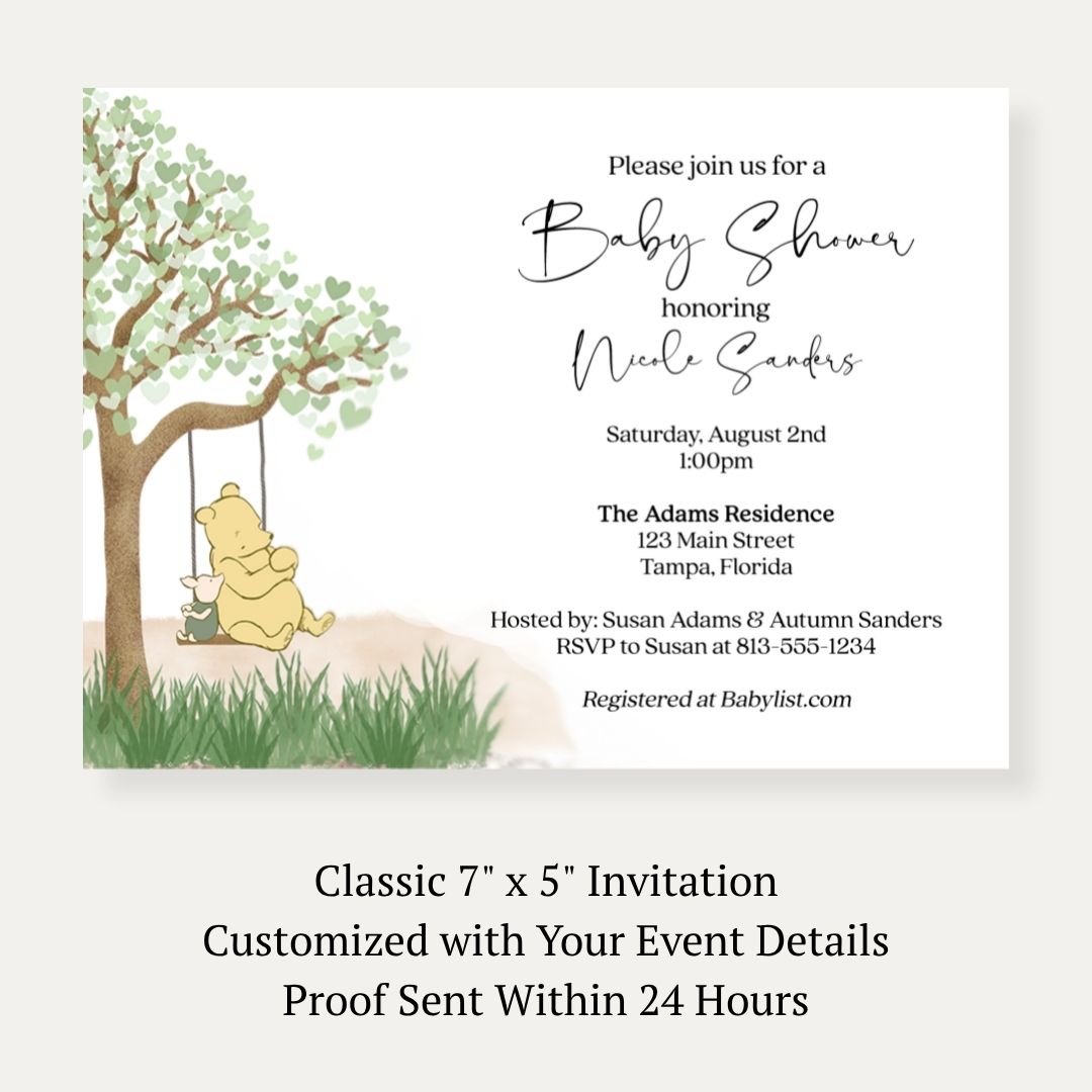 Winnie Horizontal Baby Shower Invitation