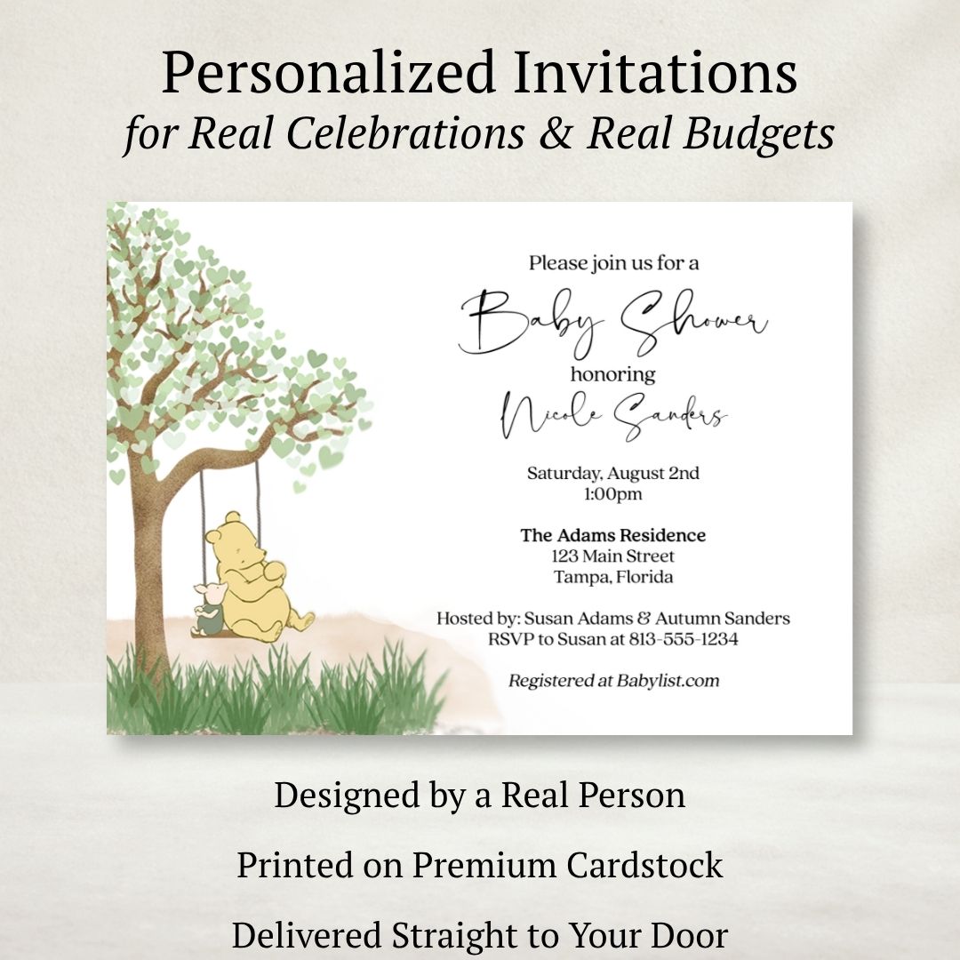 Winnie Horizontal Baby Shower Invitation