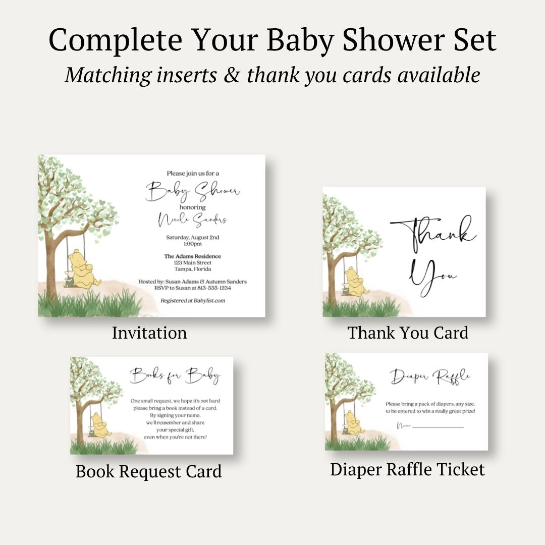 Winnie Horizontal Baby Shower Invitation