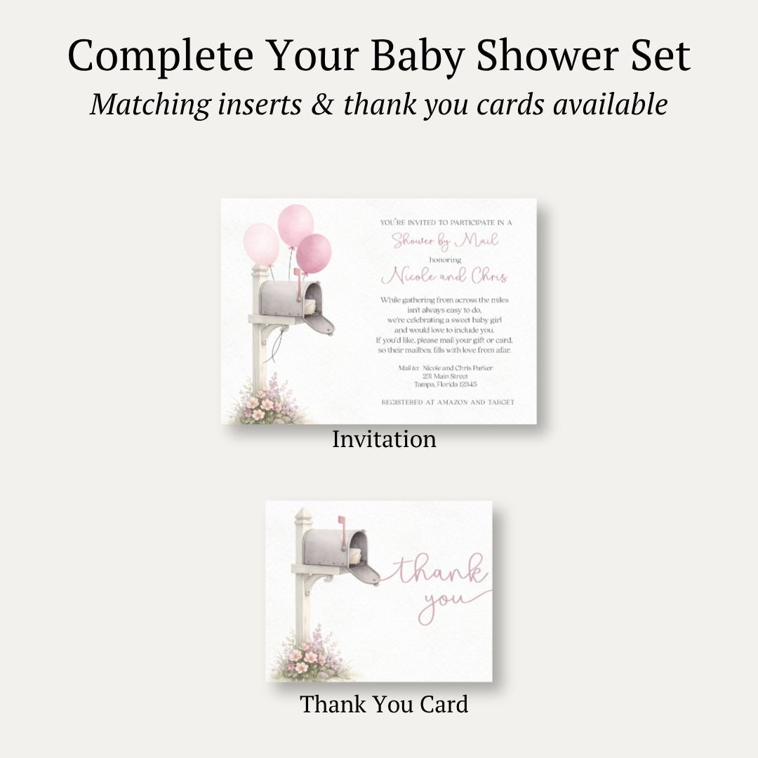 Shower by Mail Pink Baby Shower Invitation