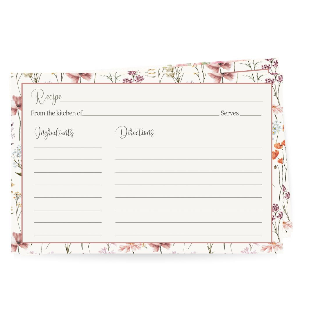 Vintage Love Is In Bloom Recipe Card