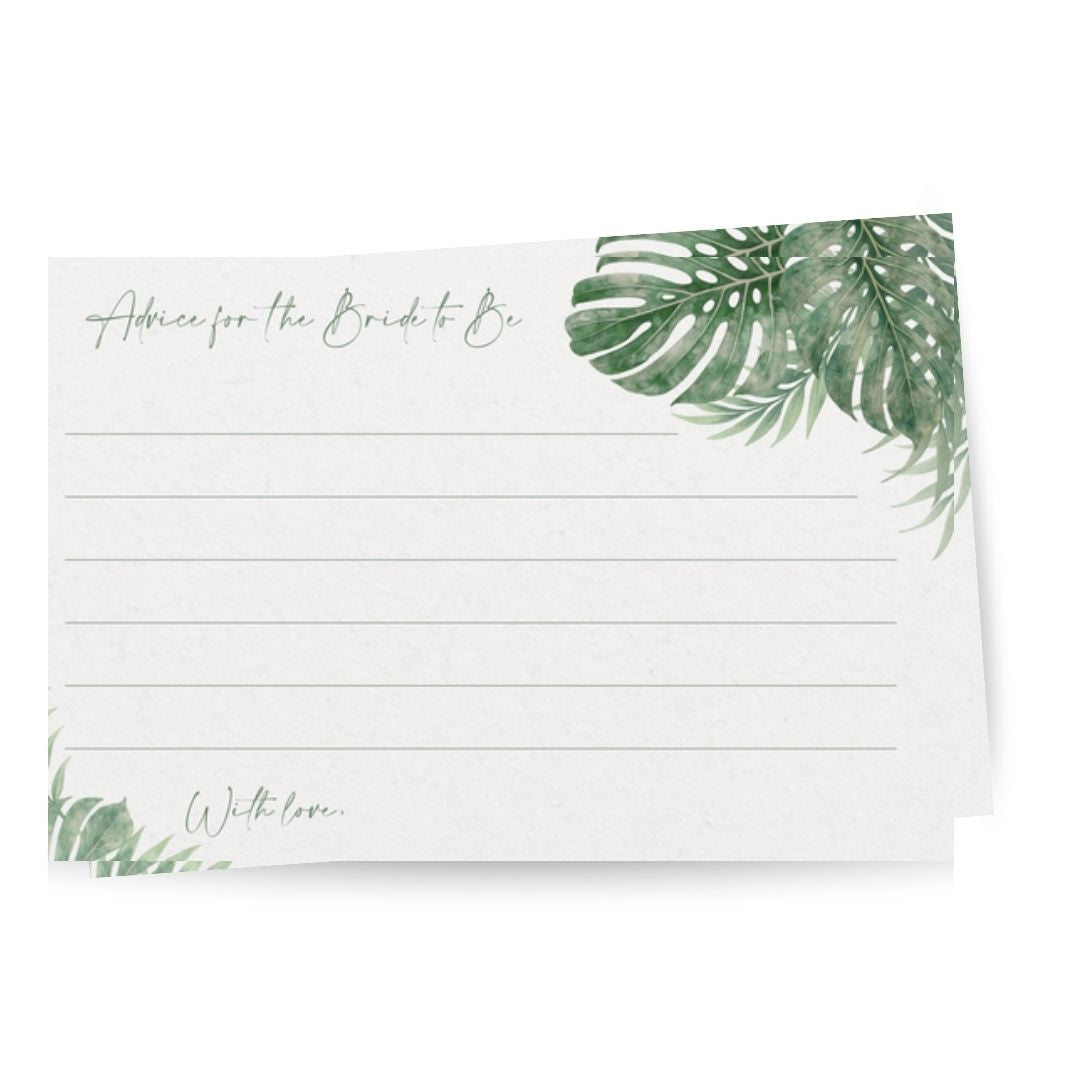 Tropical Bridal Shower Advice Cards