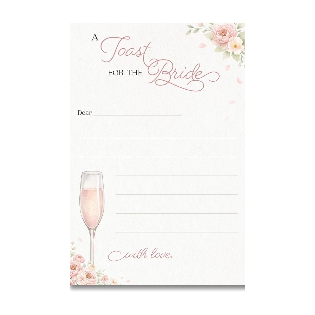 Petals & Prosecco Toast to the Bride Cards